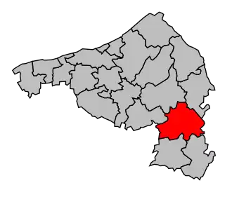 Kanton na mapě arrondissementu Dieppe