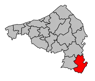 Kanton na mapě arrondissementu Dieppe