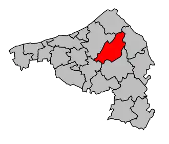 Kanton na mapě arrondissementu Dieppe