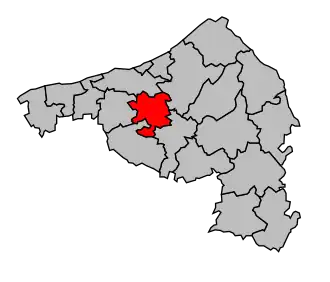 Kanton na mapě arrondissementu Dieppe