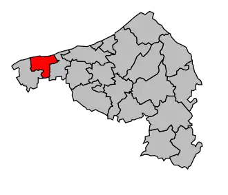 Kanton na mapě arrondissementu Dieppe