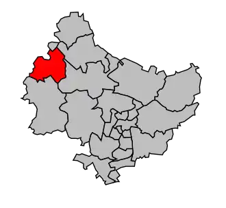 Kanton na mapě arrondissementu Rouen