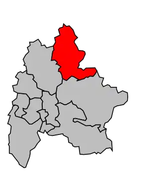 Kanton na mapě arrondissementu Melun