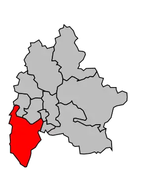 Kanton na mapě arrondissementu Melun