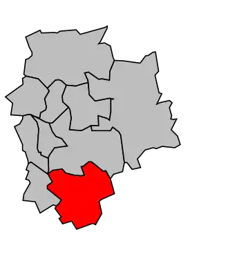 Kanton na mapě arrondissementu Torcy