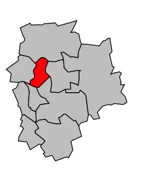 Kanton na mapě arrondissementu Torcy