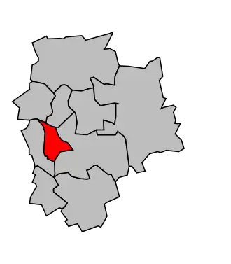 Kanton na mapě arrondissementu Torcy