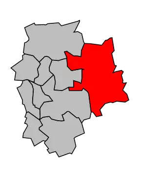 Kanton na mapě arrondissementu Torcy