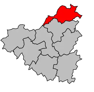 Kanton na mapě arrondissementu Parthenay