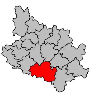 Kanton na mapě arrondissementu Niort