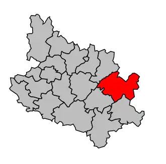 Kanton na mapě arrondissementu Niort