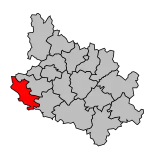 Kanton na mapě arrondissementu Niort