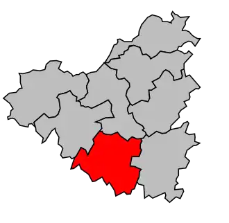 Kanton na mapě arrondissementu Parthenay