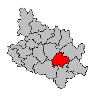 Kanton na mapě arrondissementu Niort