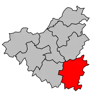 Kanton na mapě arrondissementu Parthenay