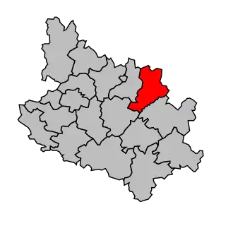 Kanton na mapě arrondissementu Niort