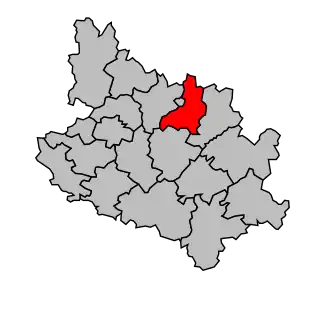 Kanton na mapě arrondissementu Niort