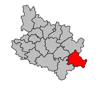 Kanton na mapě arrondissementu Niort