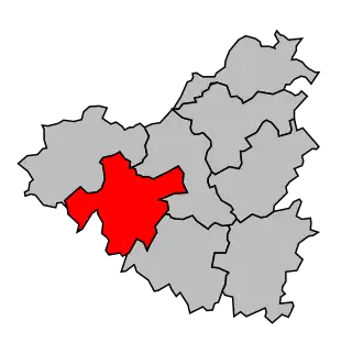 Kanton na mapě arrondissementu Parthenay