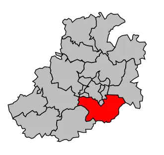 Kanton na mapě arrondissementu Amiens