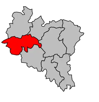 Kanton na mapě arrondissementu Péronne