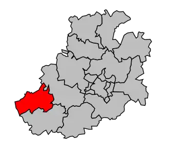 Kanton na mapě arrondissementu Amiens