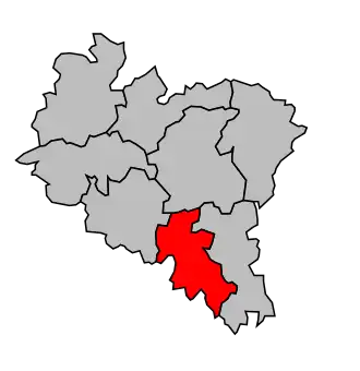 Kanton na mapě arrondissementu Péronne