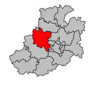 Kanton na mapě arrondissementu Amiens