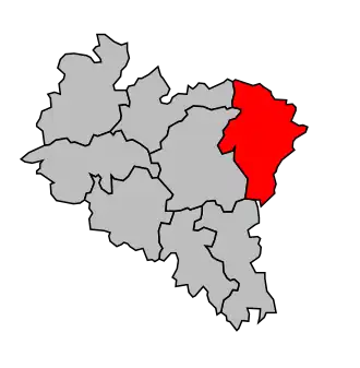 Kanton na mapě arrondissementu Péronne