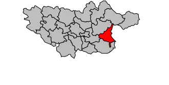 Kanton na mapě arrondissementu Castres