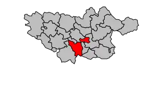 Kanton na mapě arrondissementu Castres