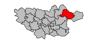 Kanton na mapě arrondissementu Castres