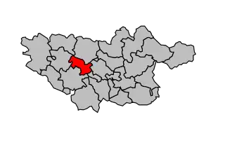 Kanton na mapě arrondissementu Castres