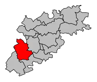 Kanton na mapě arrondissementu Montauban