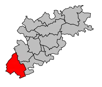 Kanton na mapě arrondissementu Montauban