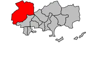 Kanton na mapě arrondissementu Toulon