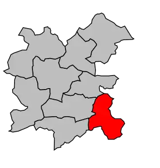 Kanton na mapě arrondissementu Brignoles