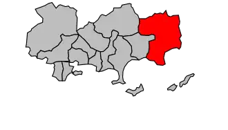 Kanton na mapě arrondissementu Toulon