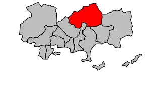 Kanton na mapě arrondissementu Toulon