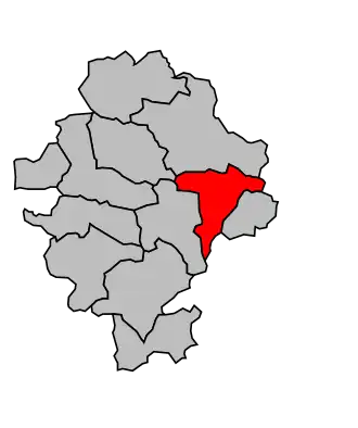 Kanton na mapě arrondissementu Draguignan