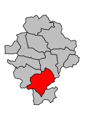 Kanton na mapě arrondissementu Draguignan