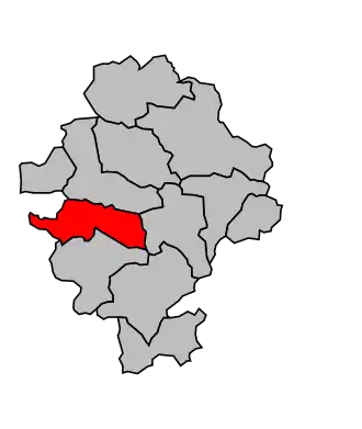 Kanton na mapě arrondissementu Draguignan