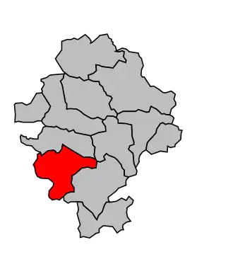 Kanton na mapě arrondissementu Draguignan