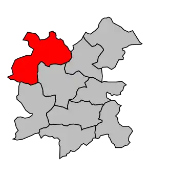 Kanton na mapě arrondissementu Brignoles