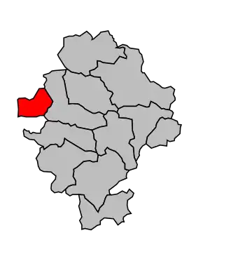 Kanton na mapě arrondissementu Draguignan