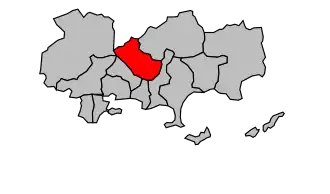 Kanton na mapě arrondissementu Toulon