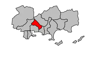 Kanton na mapě arrondissementu Toulon