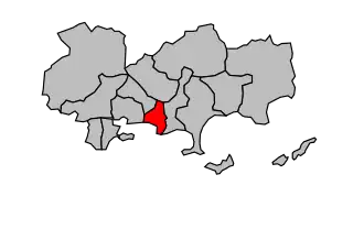 Kanton na mapě arrondissementu Toulon