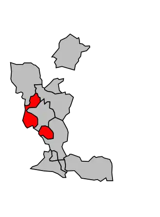 Kanton na mapě arrondissementu Avignon