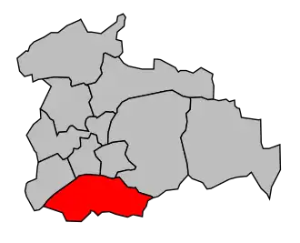 Kanton na mapě arrondissementu Carpentras